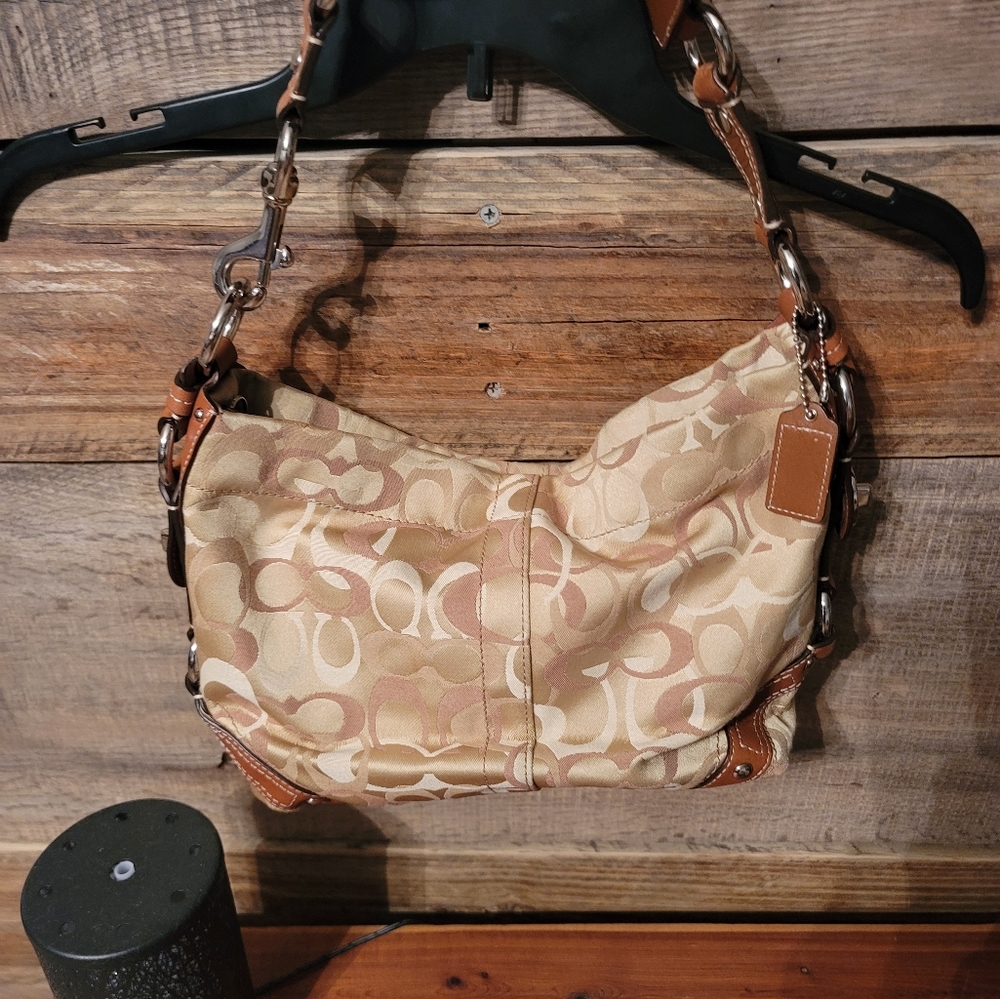 Coach Tan Shoulder bag with leather brown strap